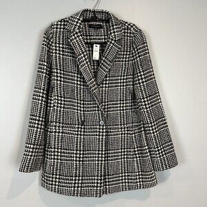 Talbots Houndstooth Wool Blend Coat Womens Size 2 NWT $199
